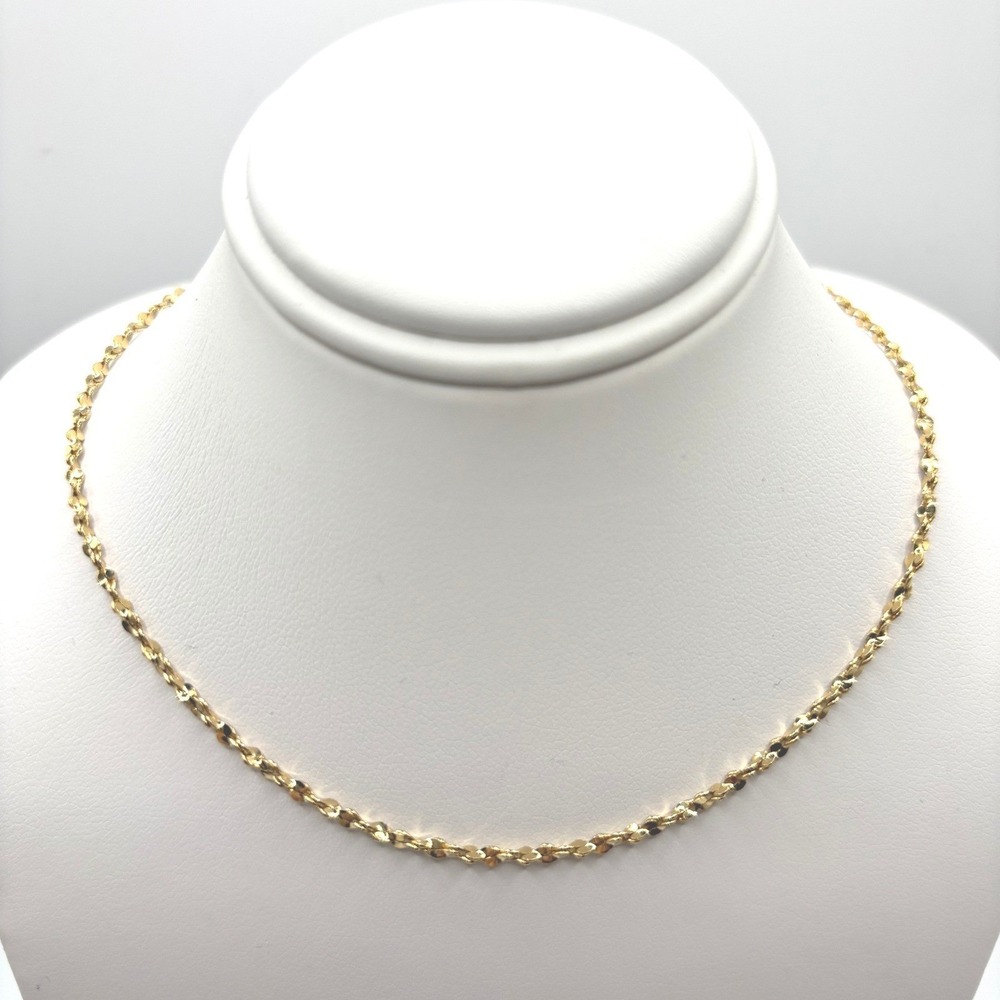 Park Lane Gold Tone Twisted Serpentine Chain Necklace 17.5 Inch Minimalist